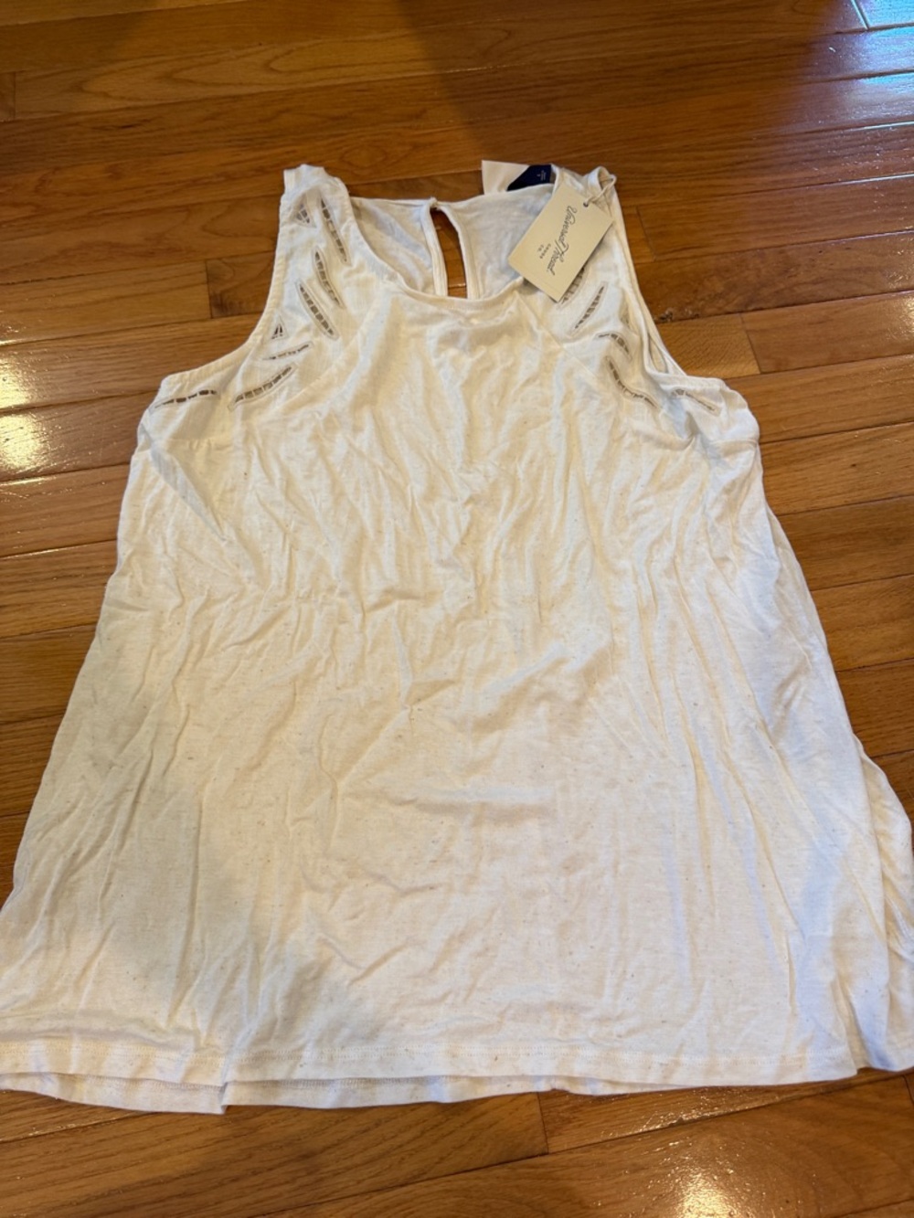Universal Thread Cream Sleeveless Tank with Shoulder Cutouts
